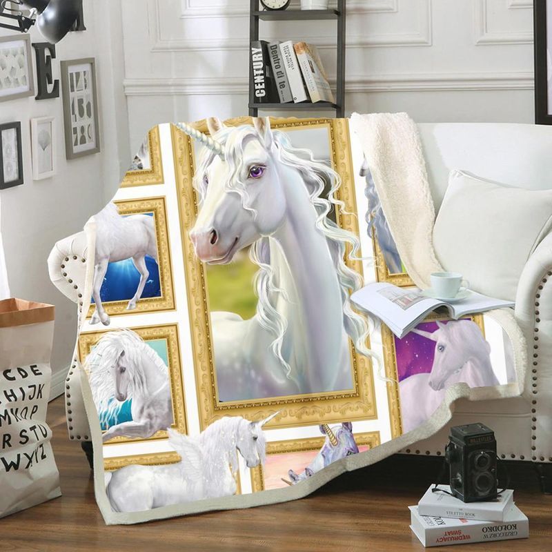 Unicorn Sherpa Fleece Blanket