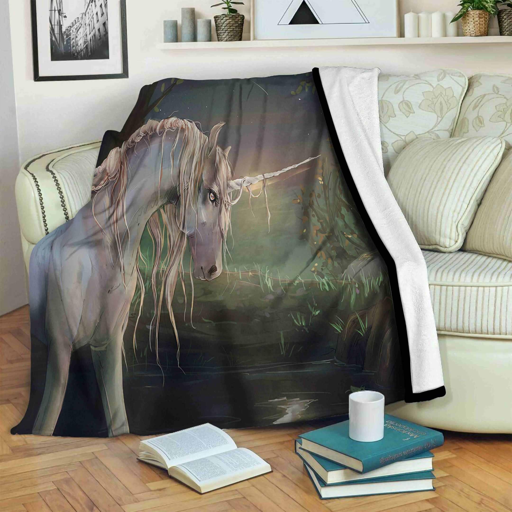 Unicorn Sherpa Fleece Blanket