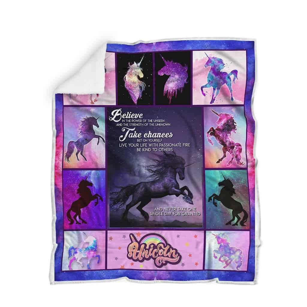 Unicorn Sherpa Fleece Blanket