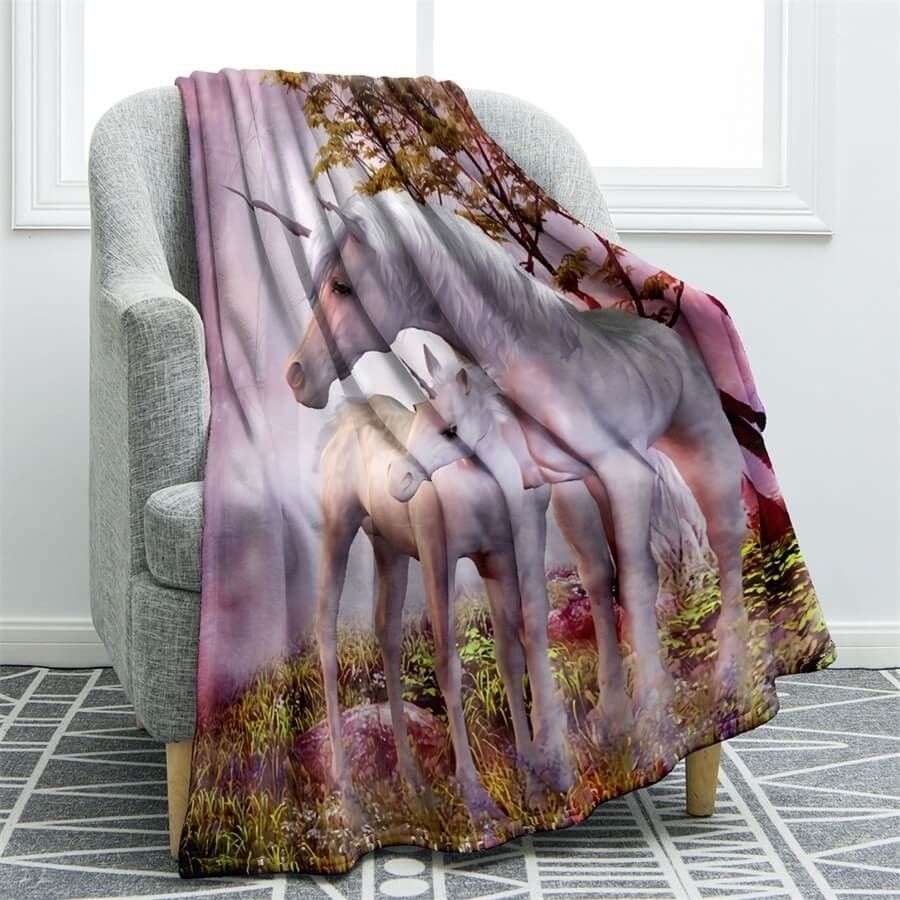Unicorn Sherpa Fleece Blanket