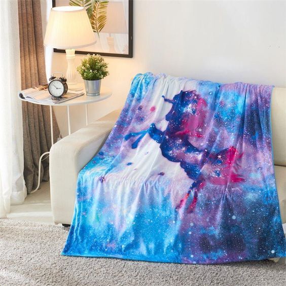 Unicorn Sherpa Fleece Blanket
