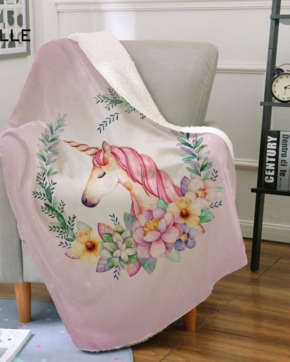 Unicorn Sherpa Fleece Blanket