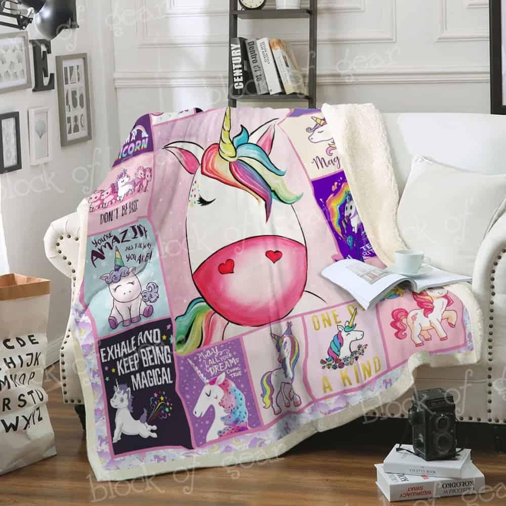 Unicorn Sherpa Fleece Blanket