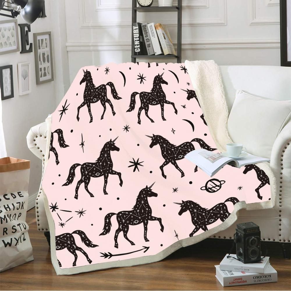 Unicorn Sherpa Fleece Blanket
