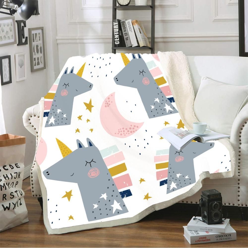 Unicorn Sherpa Fleece Blanket