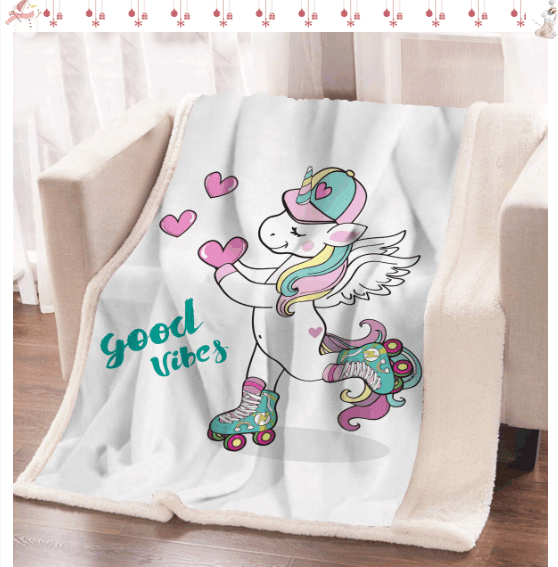 Unicorn Sherpa Fleece Blanket