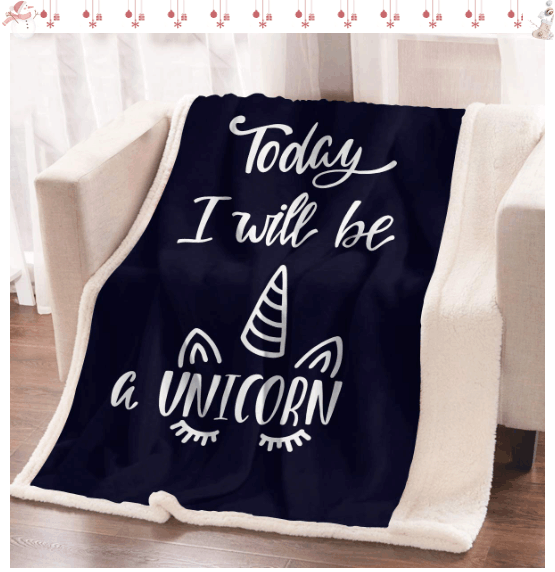 Unicorn Sherpa Fleece Blanket
