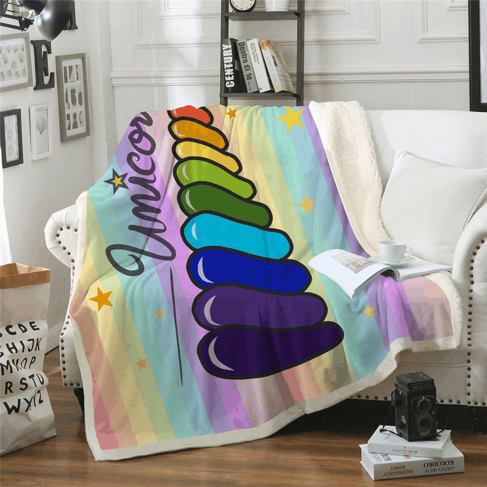 Unicorn Sherpa Fleece Blanket