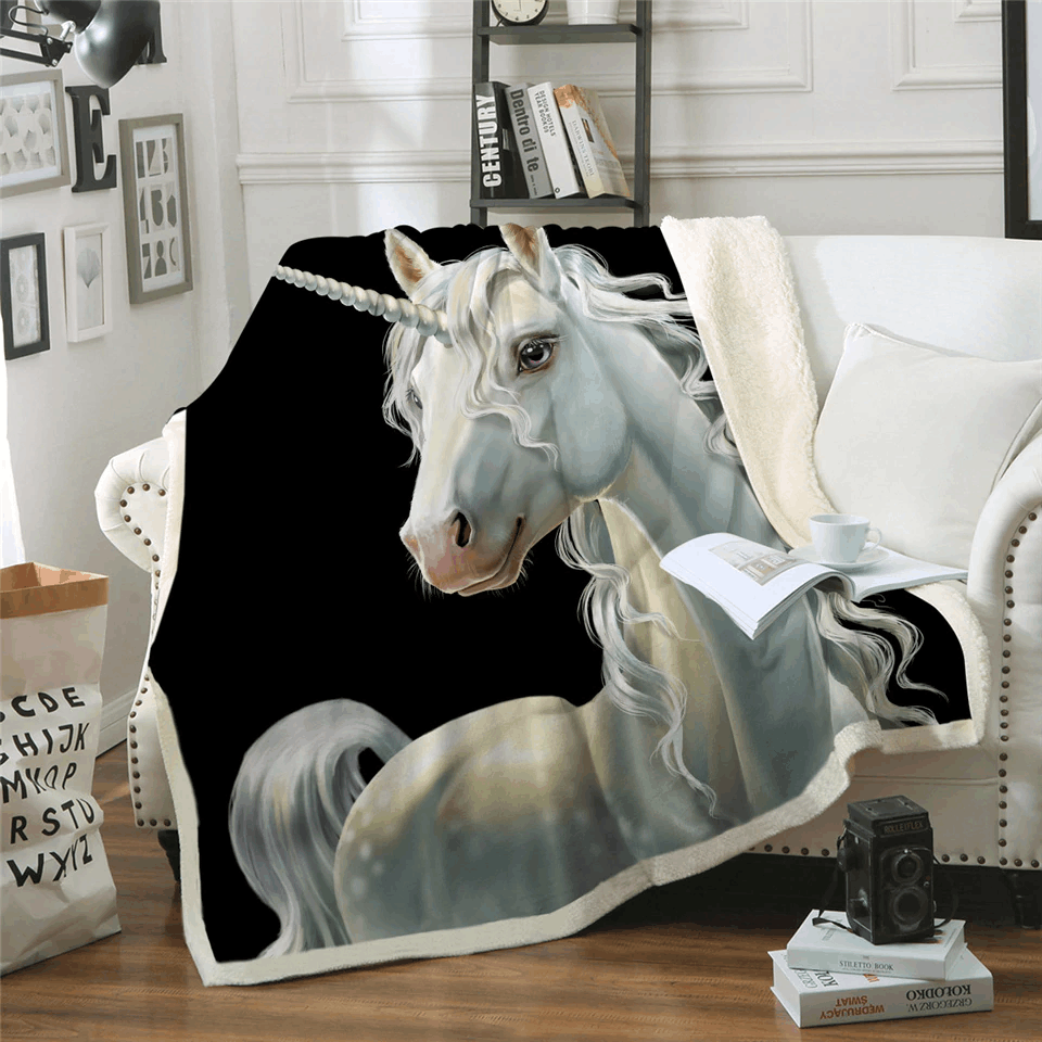 Unicorn Sherpa Fleece Blanket