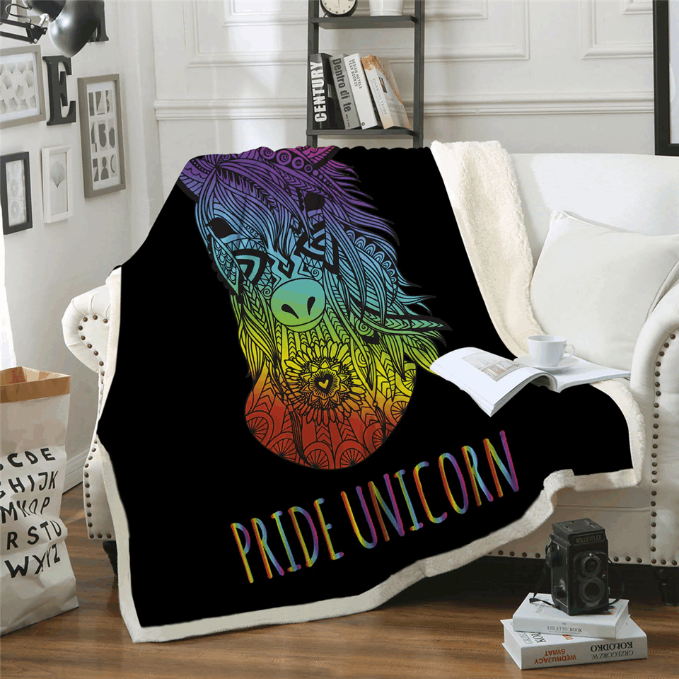 Unicorn Sherpa Fleece Blanket