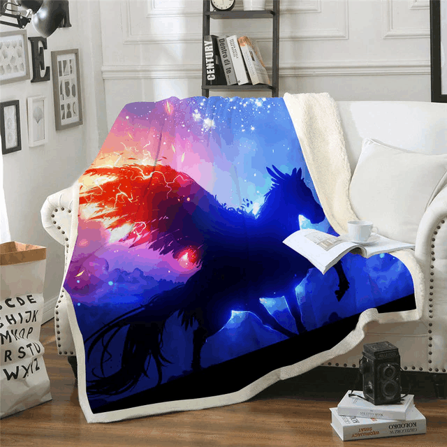 Unicorn Sherpa Fleece Blanket