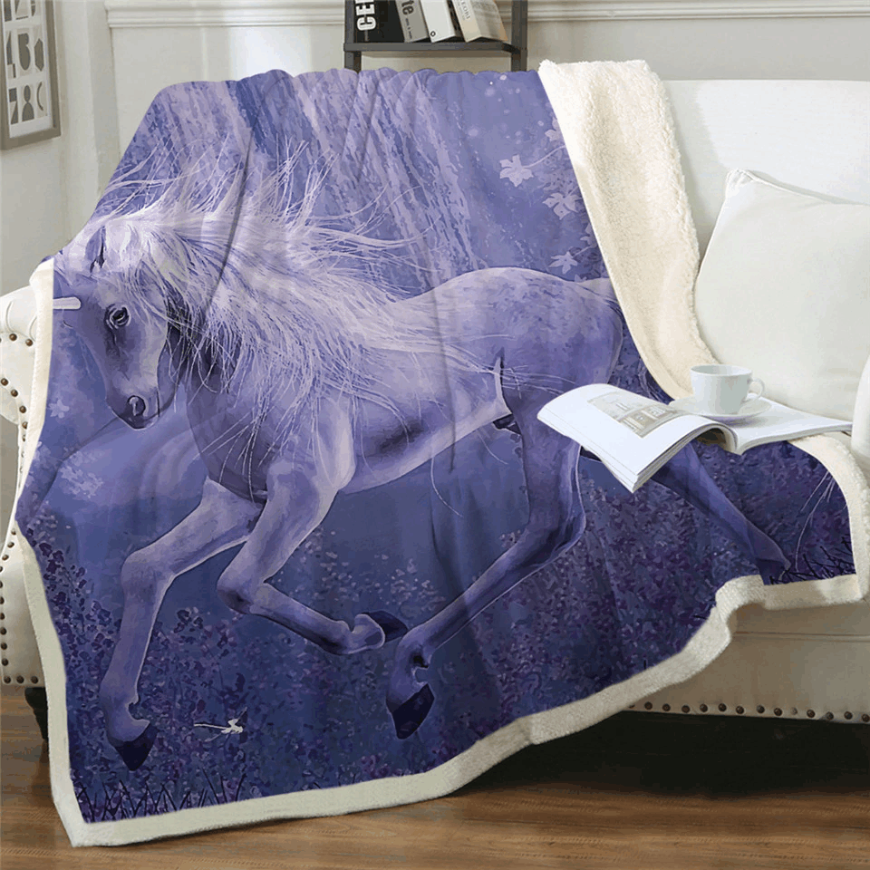 Unicorn Sherpa Fleece Blanket