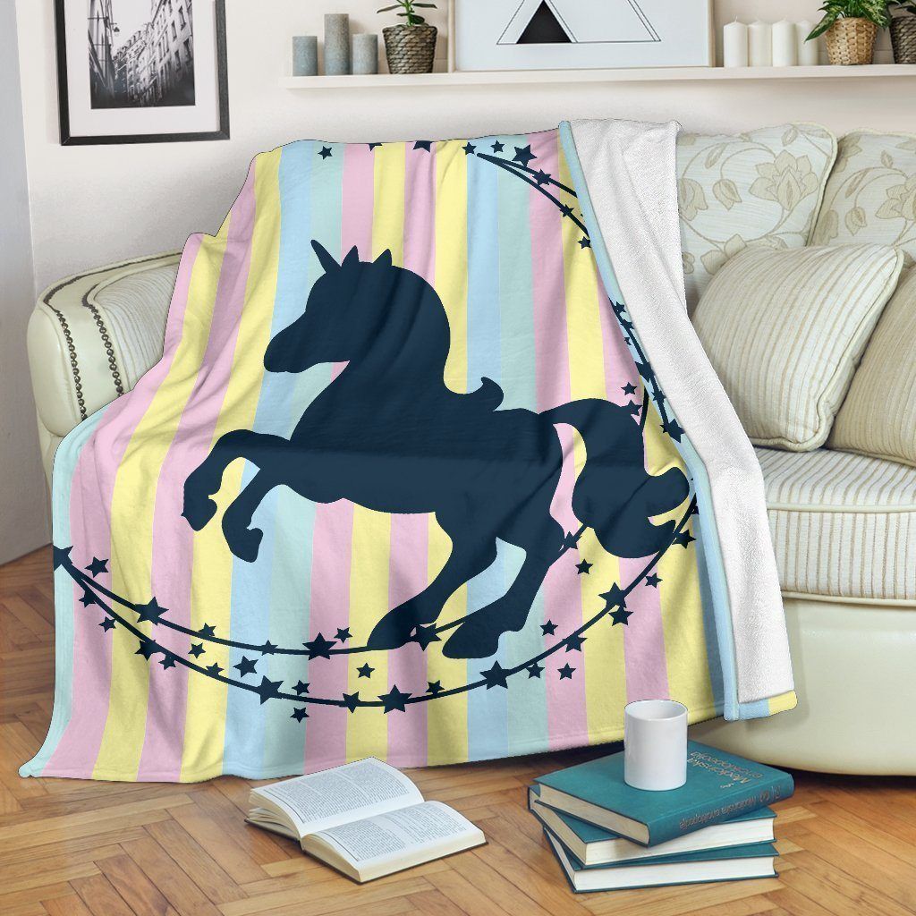 Unicorn Colorful Sherpa Fleece Blanket