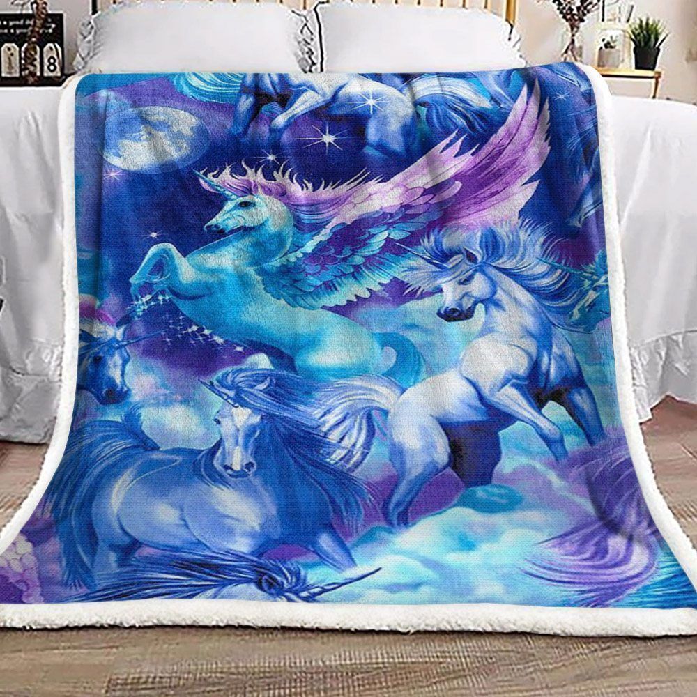 Unicorn Colors Sherpa Fleece Blanket