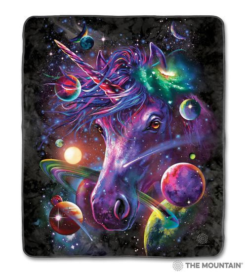 Unicorn Cosmos Sherpa Fleece Blanket