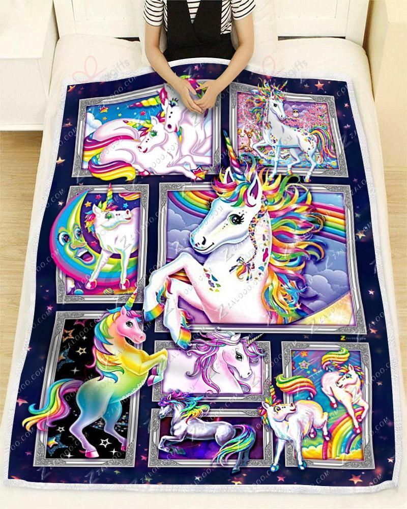 Unicorn Cute Unicorns Sherpa Fleece Blanket