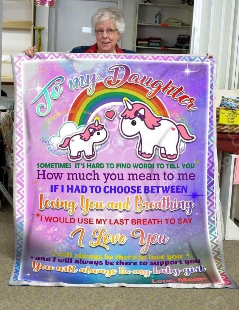 Unicorn Daughter and Mom Sherpa Fleece Blanket