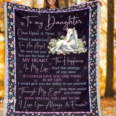 Unicorn Daughter Sherpa Fleece Blanket