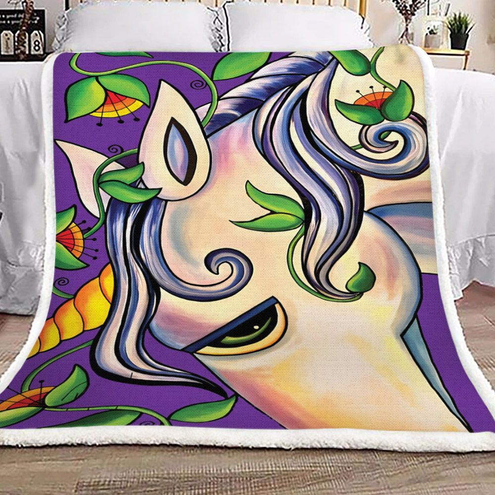 Unicorn Sherpa Fleece Blanket