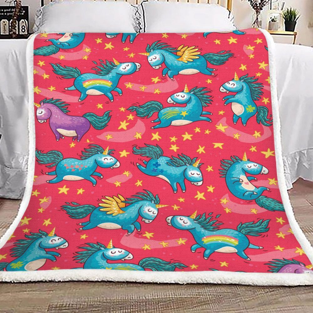 Unicorn Sherpa Fleece Blanket