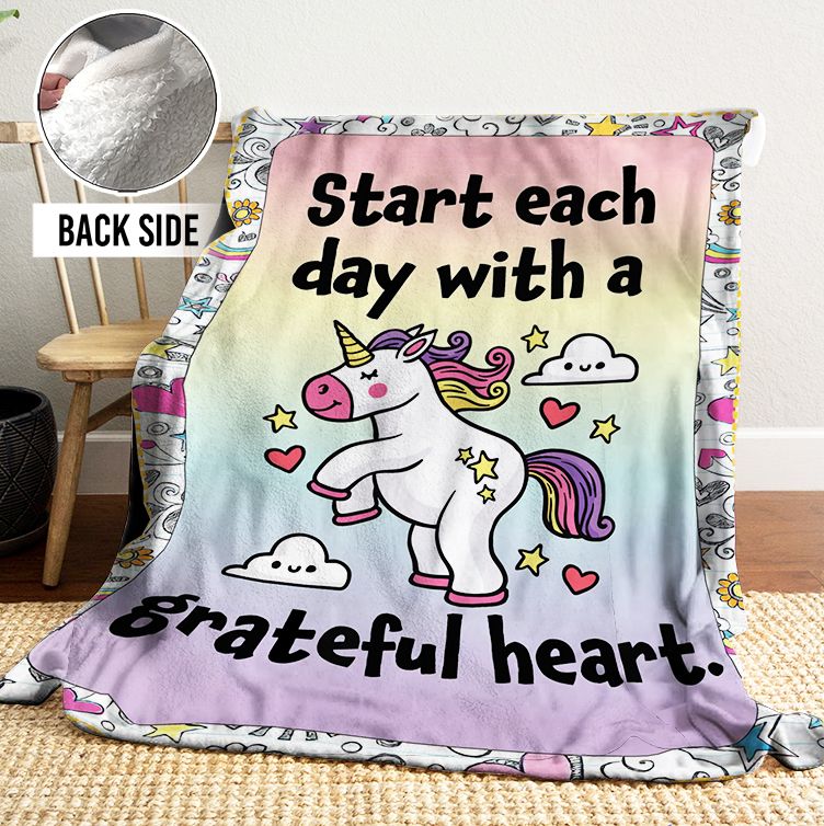 Unicorn Sherpa Fleece Blanket