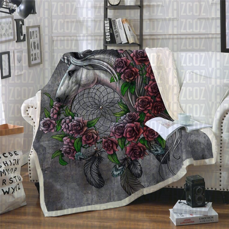Unicorn Dreamcatcher Sherpa Fleece Blanket