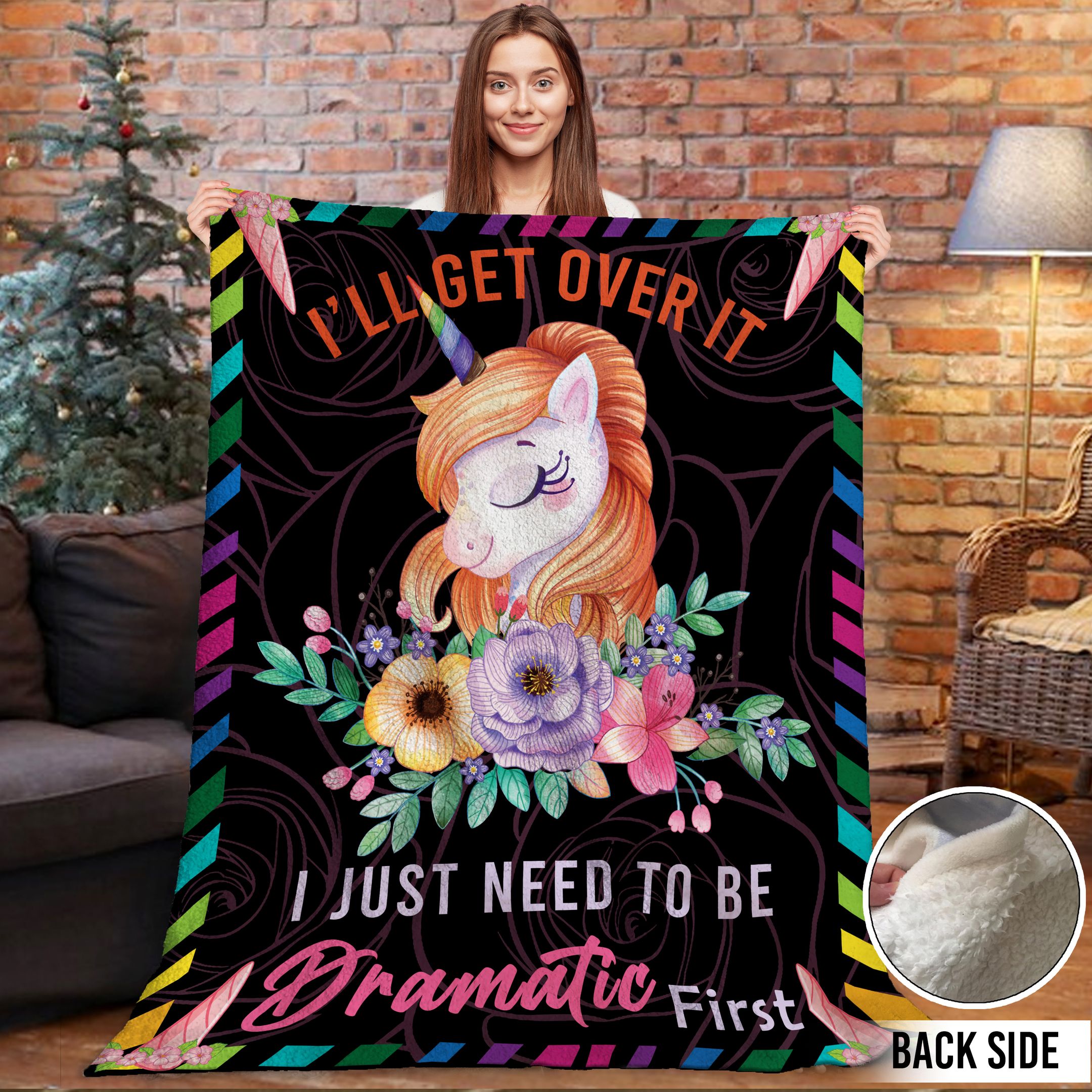 Unicorn Sherpa Fleece Blanket