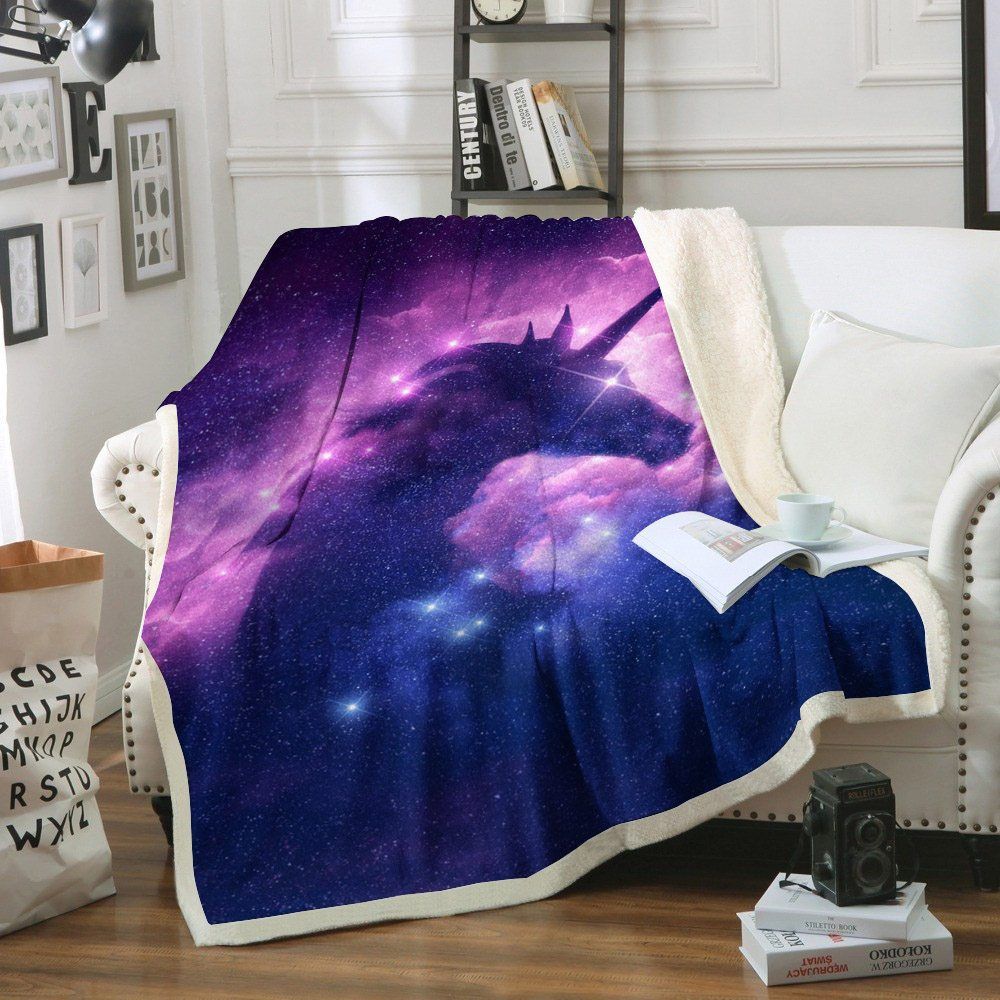 Unicorn Sherpa Fleece Blanket