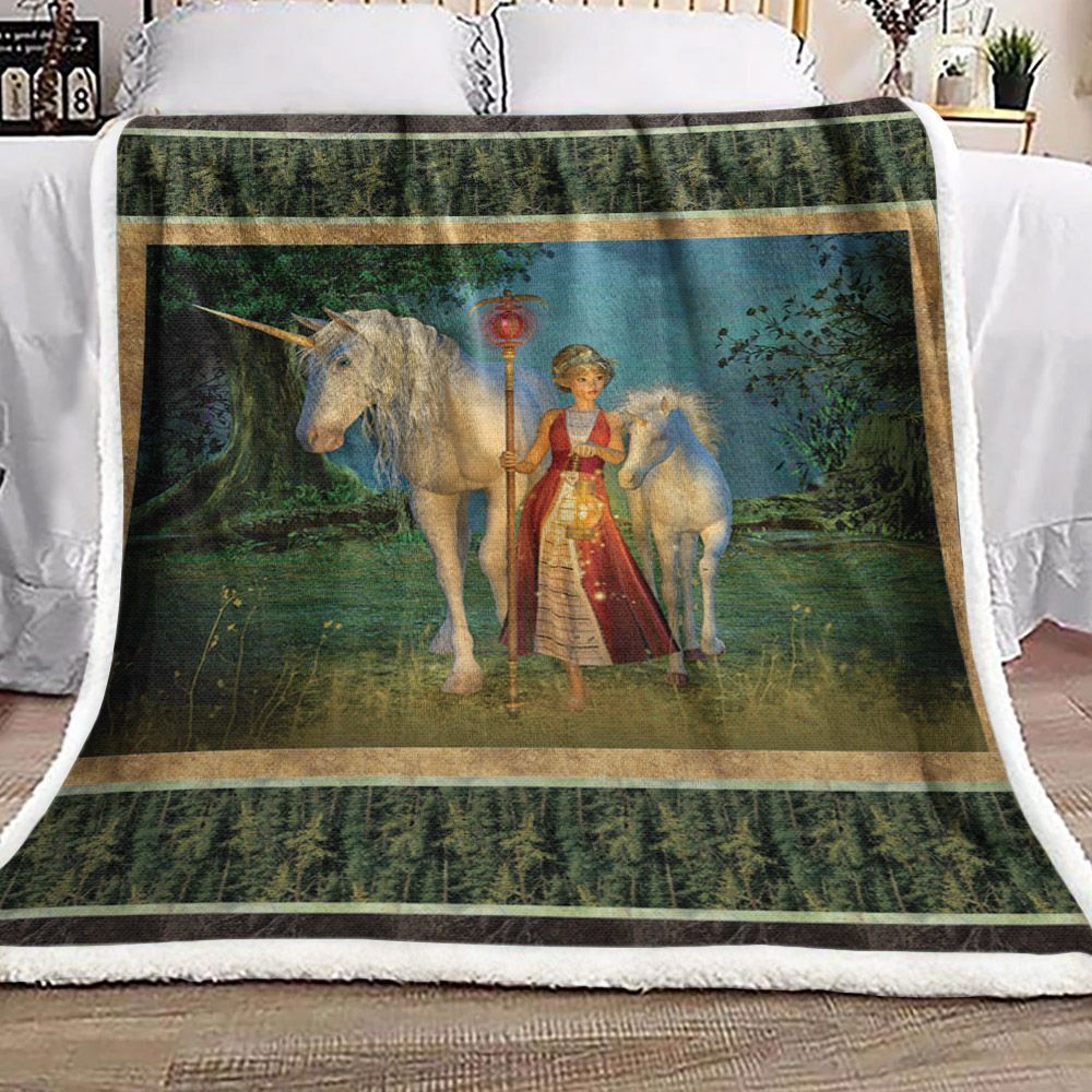 Unicorn Fairy Sherpa Fleece Blanket