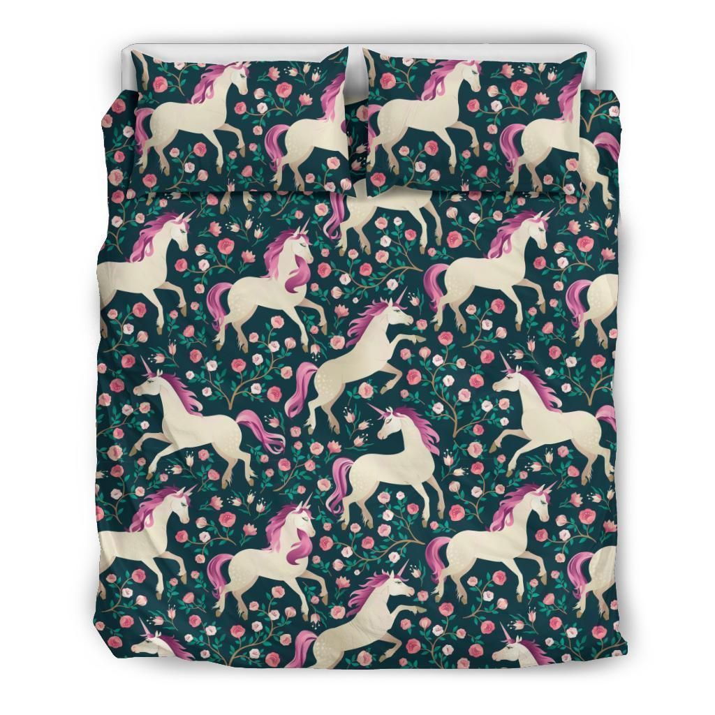 Unicorn Floral Bedding Set