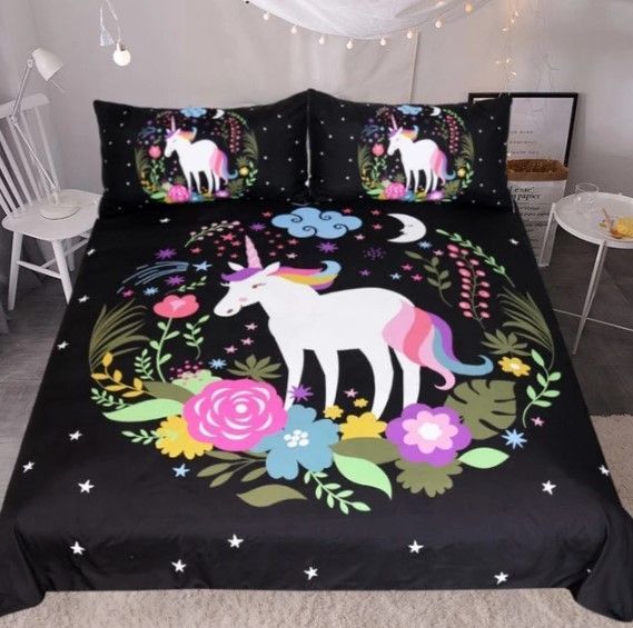 Unicorn Flower Bedding Set