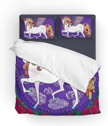 Unicorn Flower Bedding Set