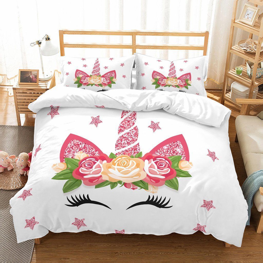 Unicorn Flower Bedding Set