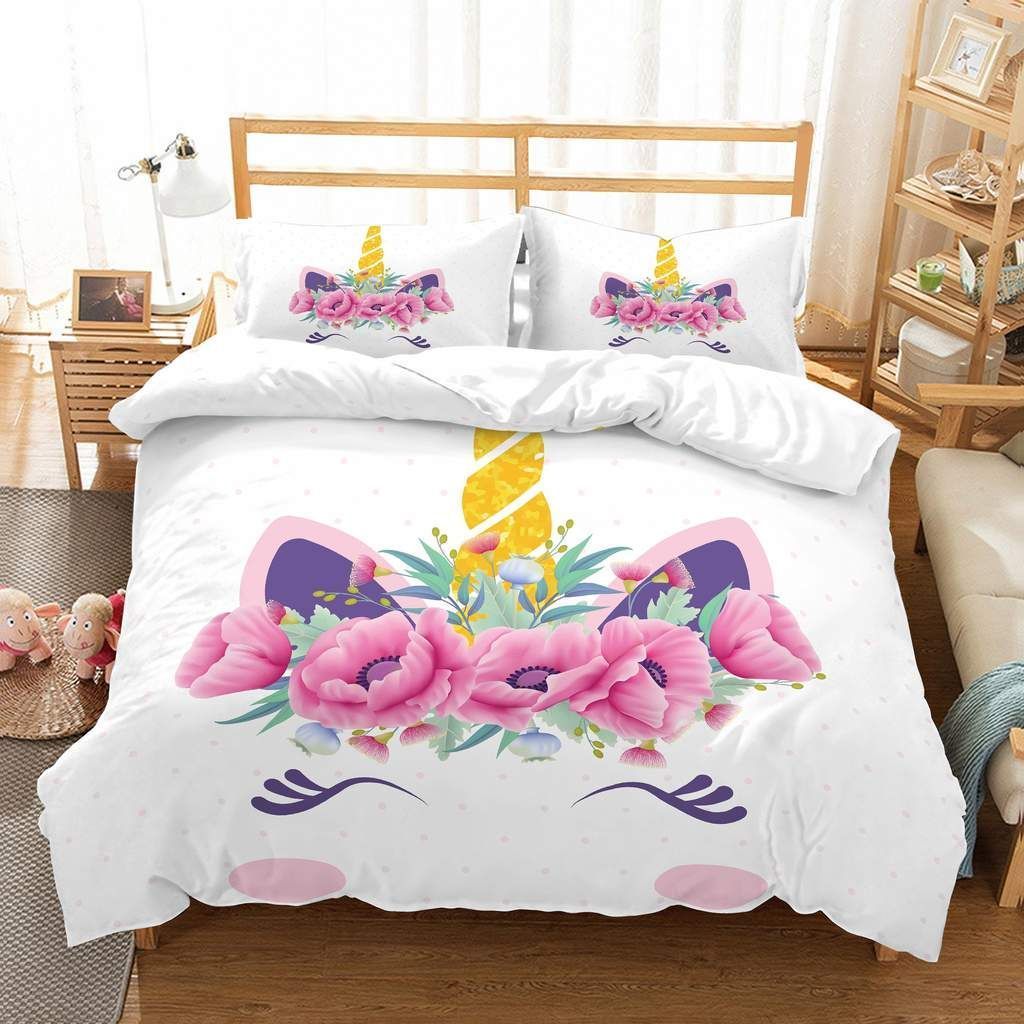 Unicorn Flower Bedding Set