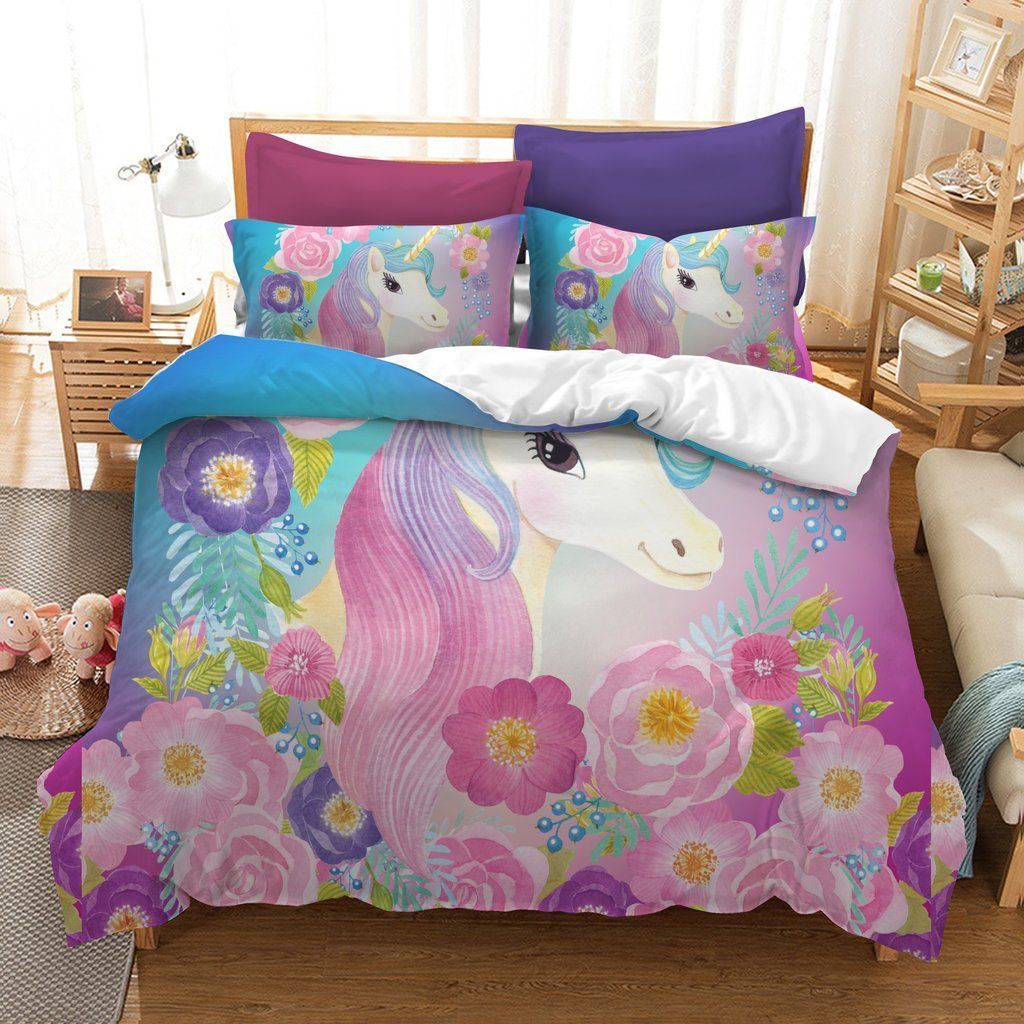 Unicorn Flower Bedding Set