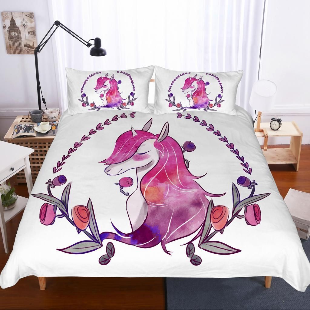 Unicorn Flower Bedding Set