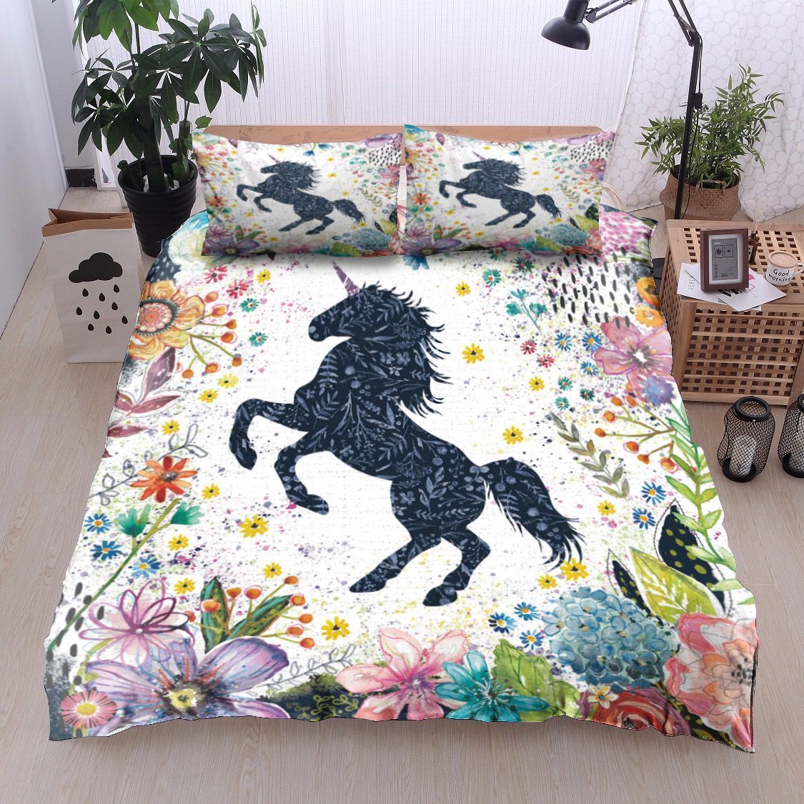 Unicorn Flower Bedding Set