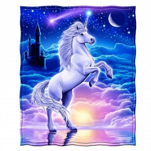 Unicorn Galaxy Sherpa Fleece Blanket