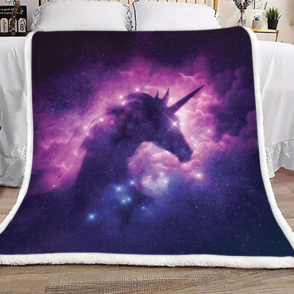 Unicorn Galaxy Sherpa Fleece Blanket