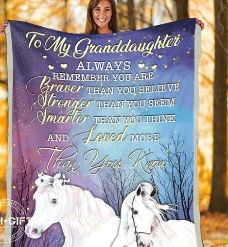 Unicorn Granddaughter Sherpa Fleece Blanket