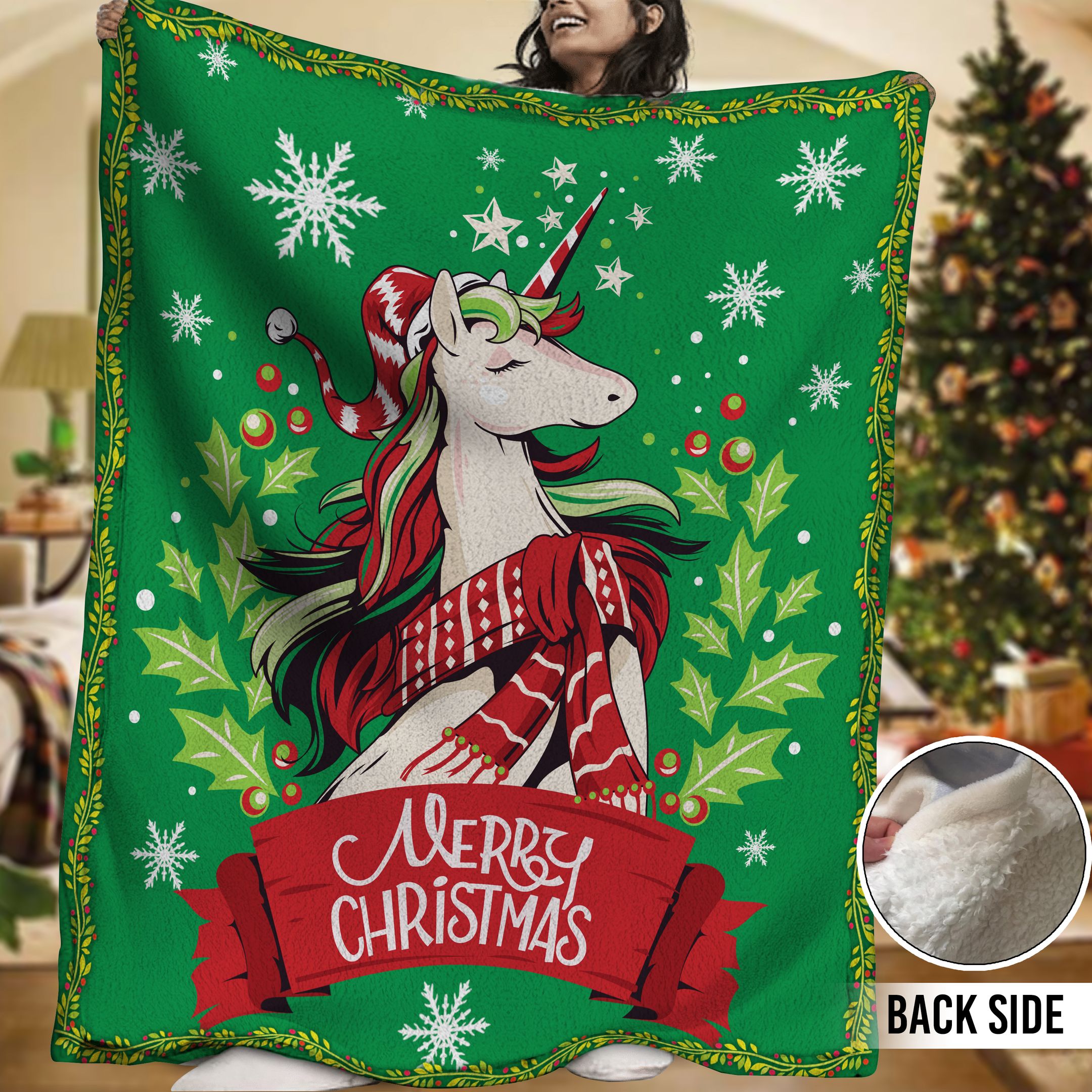 Unicorn Sherpa Fleece Blanket