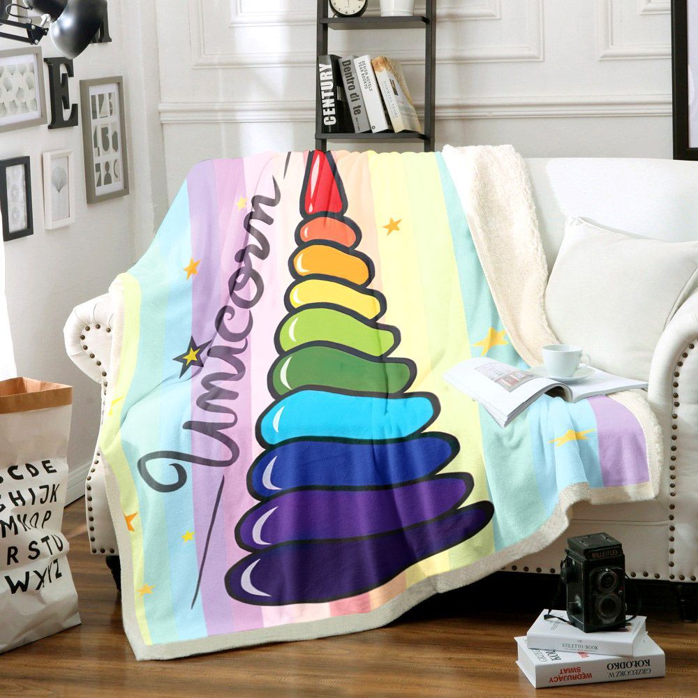Unicorn Sherpa Fleece Blanket