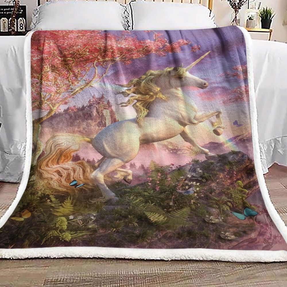 Unicorn Sherpa Fleece Blanket