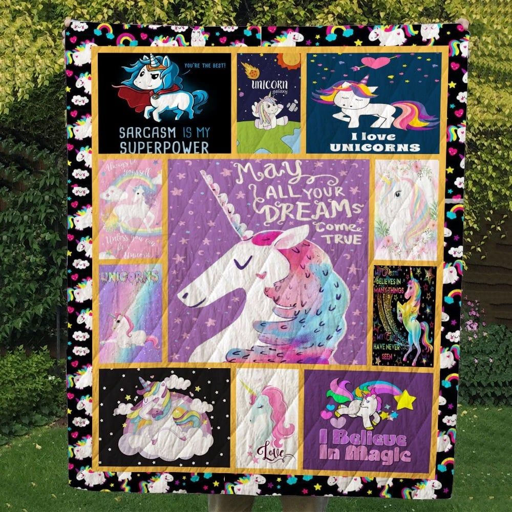 Unicorn I Believe In Magic Quilt Blanket DHC31121406TD