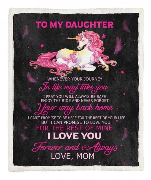Unicorn I Promise To Love You Sherpa Fleece Blanket