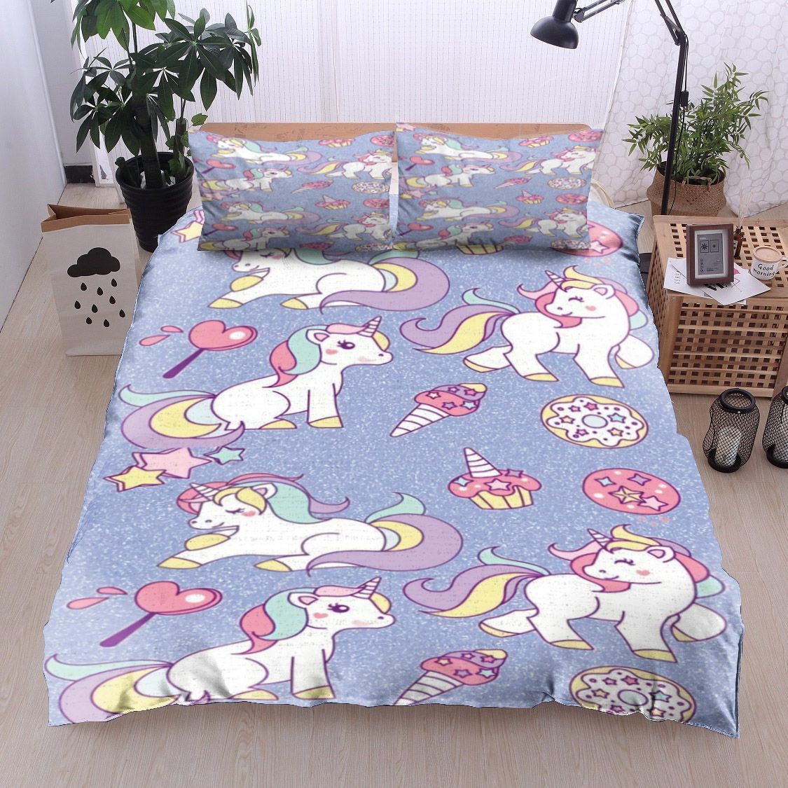 Unicorn Icecream Donut Bedding Set