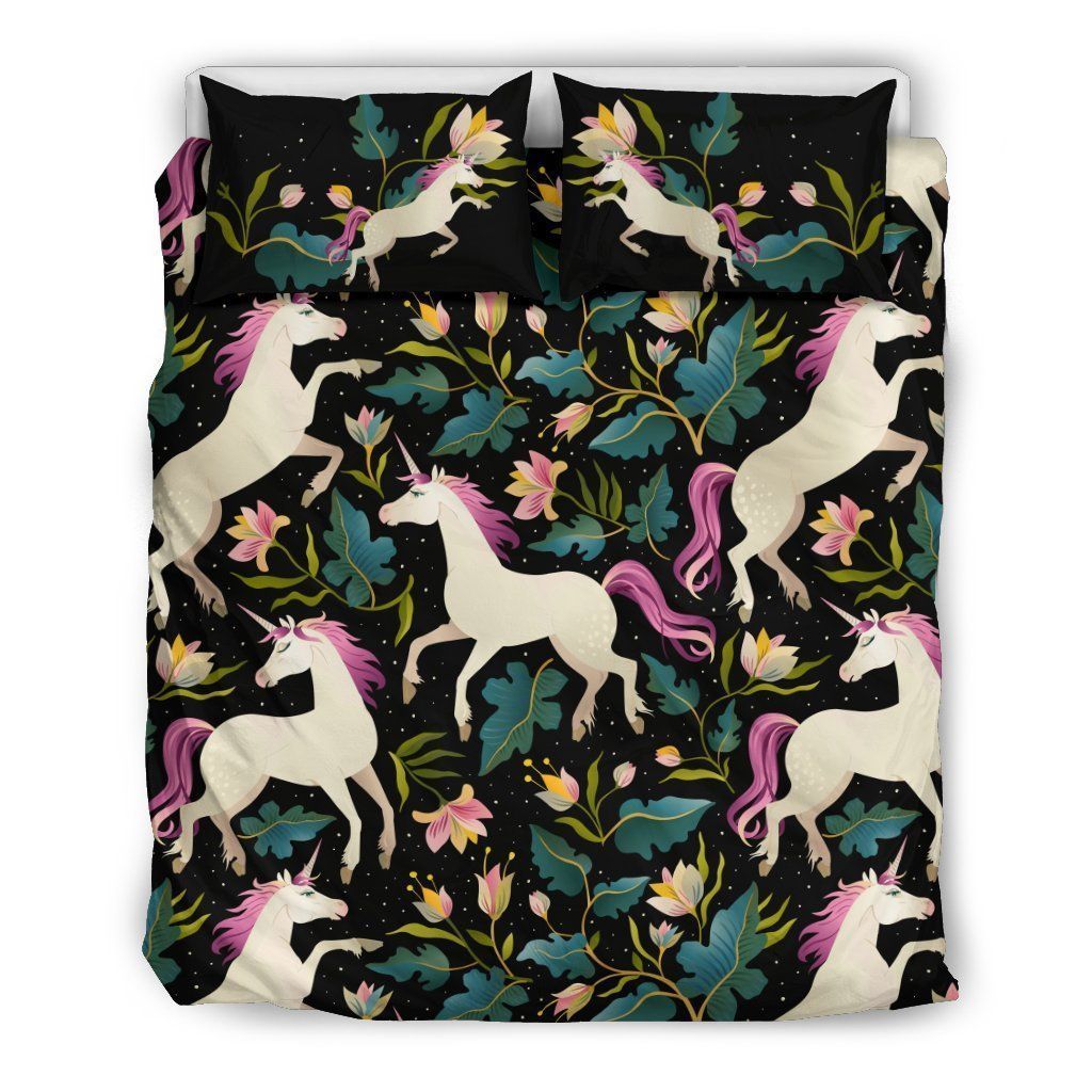 Unicorn In Floral Bedding Set