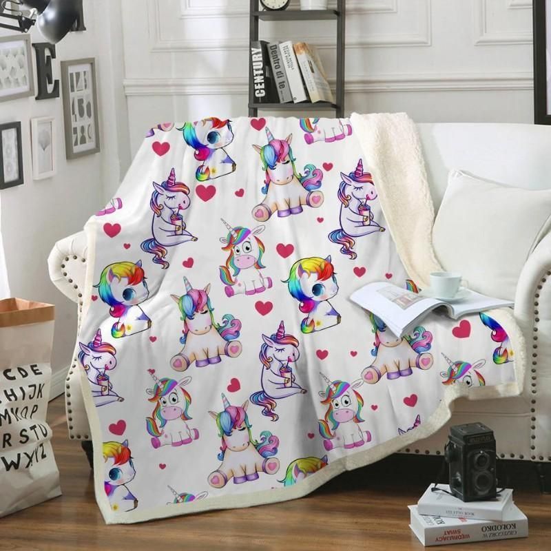 Unicorn Love Sherpa Fleece Blanket