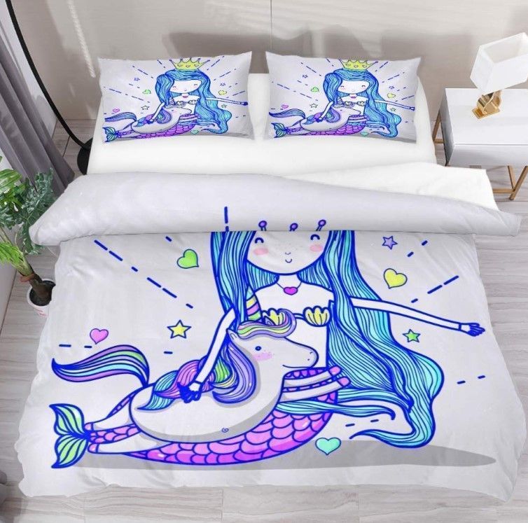Unicorn Mermaid Bedding Set