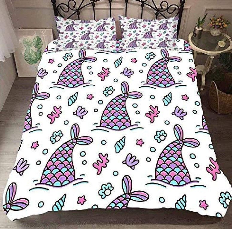 Unicorn Mermaid Tail Bedding Set